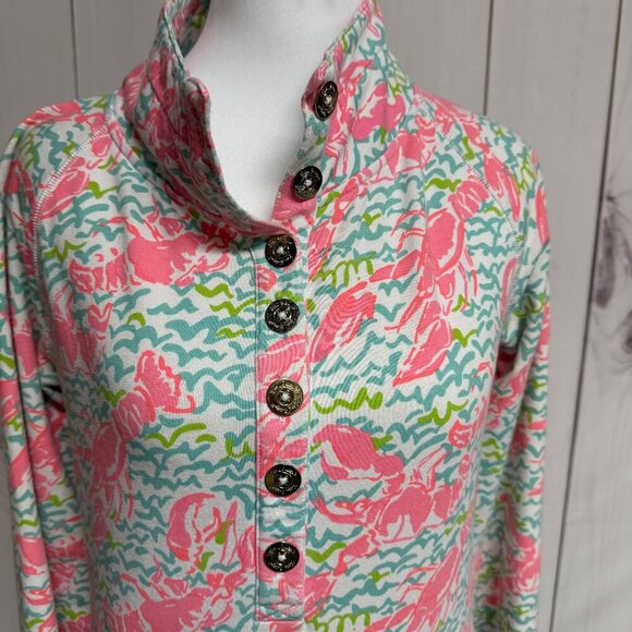 Lilly Pulitzer Captain Popover Lobstah Roll Print Cotton Small EUC - Picture 2 of 10